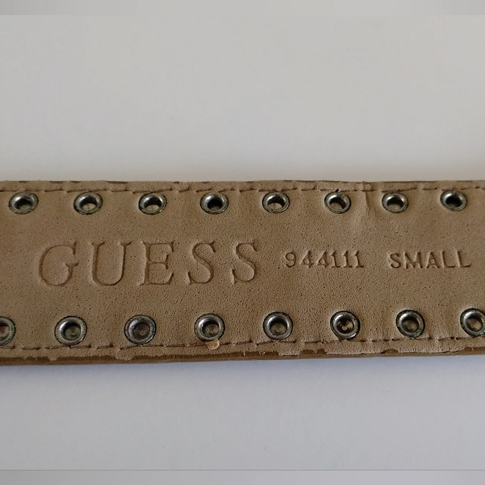 Guess Mixed Metals Leather Studded Belt S